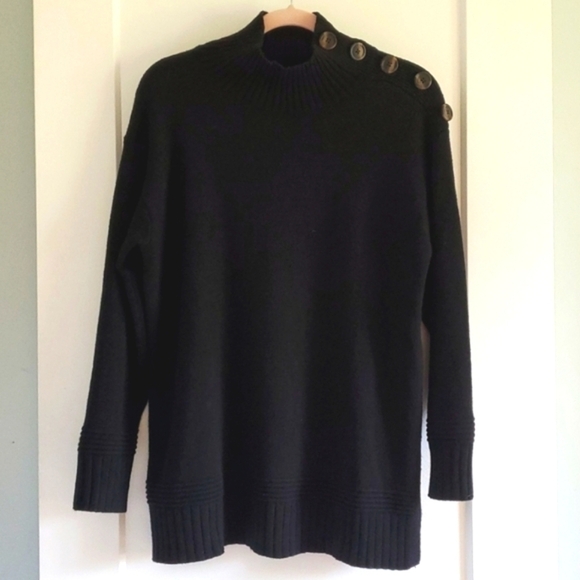 Anthropologie Tunic Sweater Margarita in black size small - Picture 2 of 8